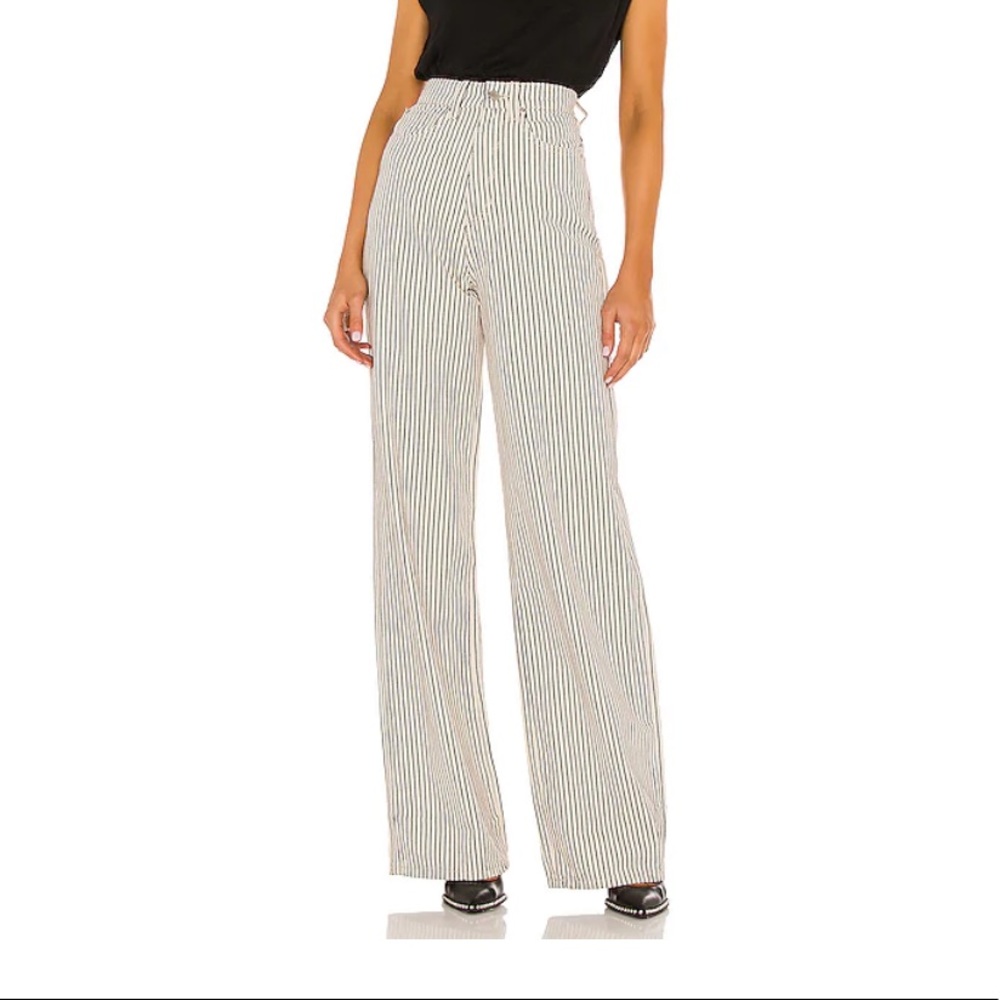 WeWoreWhat High Rise Wide Leg pant in cream